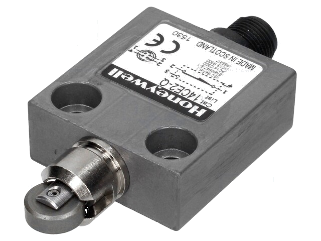 Eindschakelaar; langwerpige roller van metaal Ø12,4mm; SPDT; 3A Eindschakelaar; langwerpige roller van metaal Ø12,4mm; SPDT; 3A